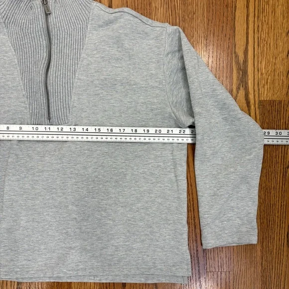 Splendid Heather Grey Ribbed Half-Zip Sweater - Picture 8 of 11